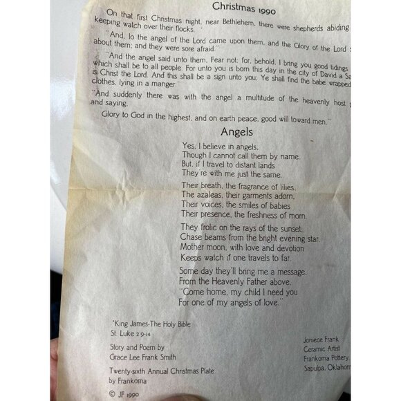 Frankoma XMas Plate 1990 - Picture 8 of 12